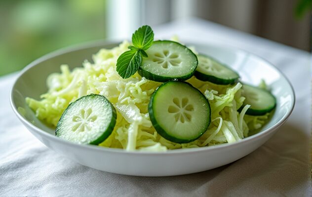 Салат з капусти та огірків