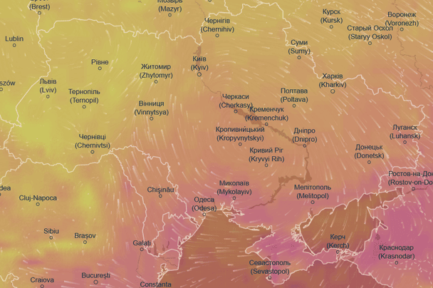 Температурна карта України на 1 серпня