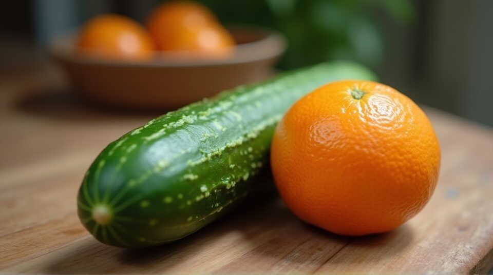 Огірок та апельсин