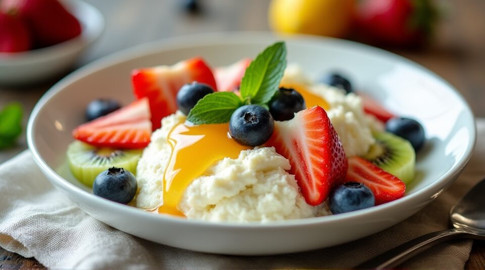 Творог з фруктами